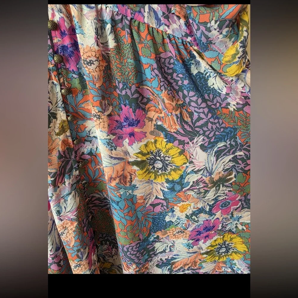 Anthropologie Akemi + Kin Floral Sheer Midi Floral Dress Medium - Picture 5 of 9
